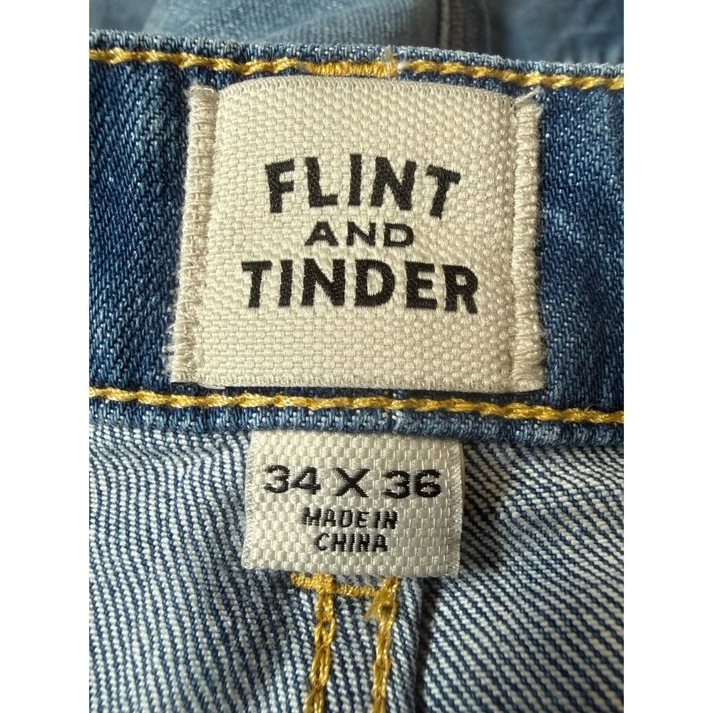 FLINT AND TINDER - Men's Jeans - Slim Fit Blue Stretch Denim - Size 34x36